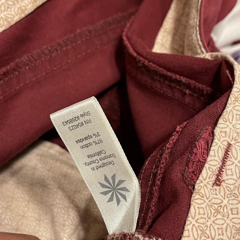 Athleta Pacific Crest Slim Cargo Pants Hiking Casual Burgundy Active - Picture 5 of 6